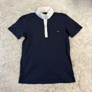Child’s XXL Navy Equiline Short Sleeve Horseback Riding Show Shirt. Good Cond.